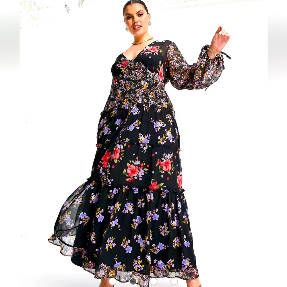 Plus size floral maxi dress